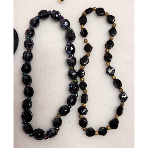 Ellen Tracy Chunky Necklace Bebe Earrings Goldtone Black Bracelets 5 Pc Lot Y2K - Picture 5 of 6